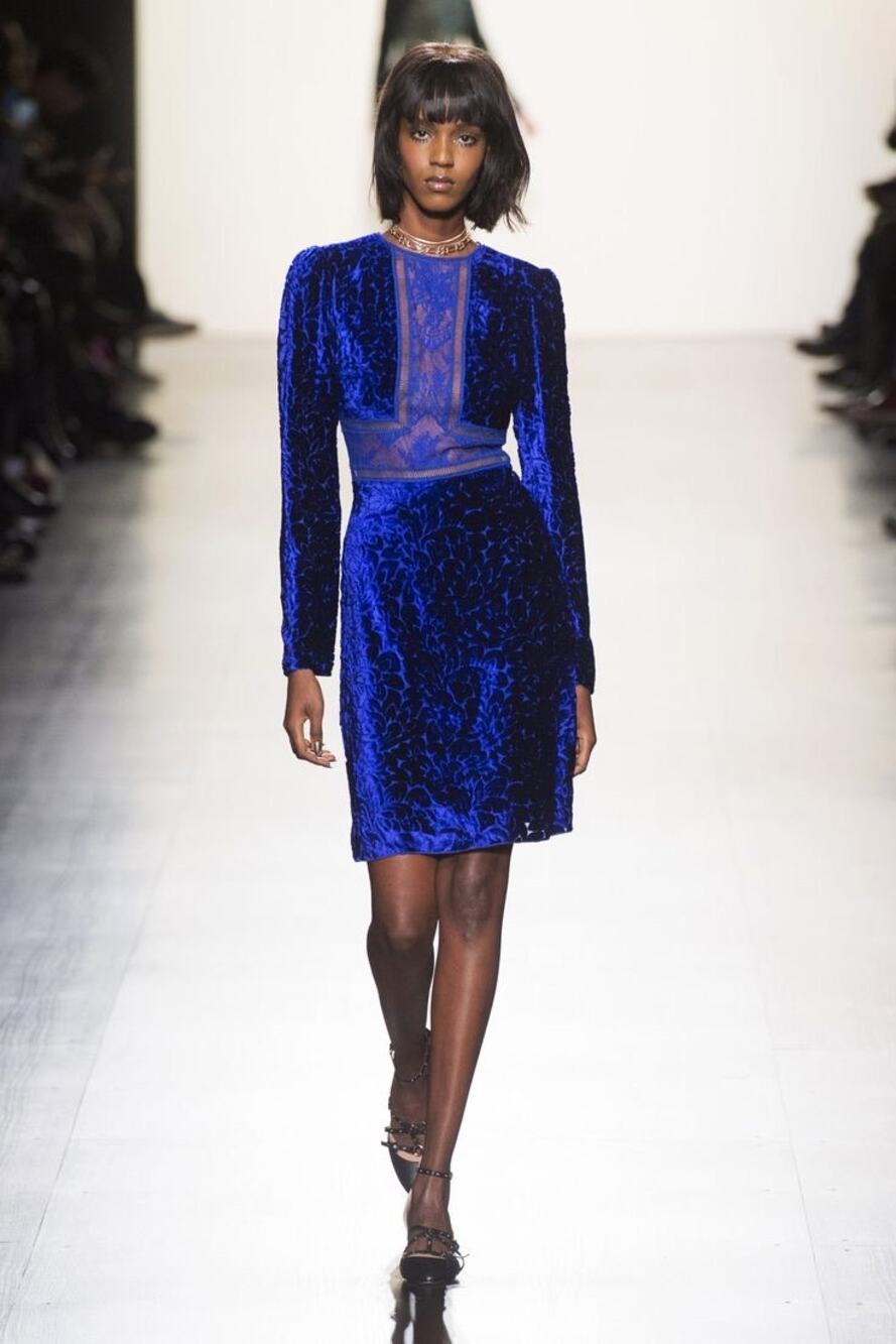Tadashi Shoji Layla Velvet Royal Blue Lace Midi Dress Size 6